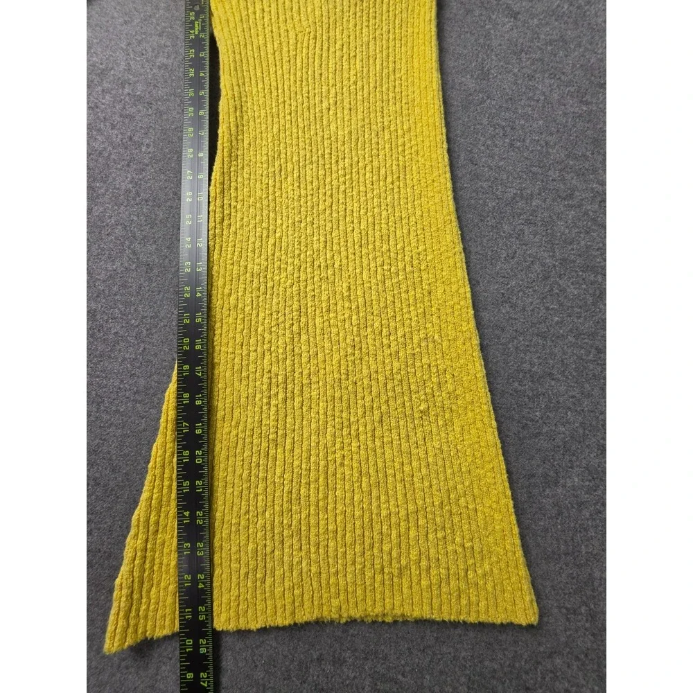 Free People FP Beach Knit Pants Women XS Yellow Flared Leg Elastic Waist Pull On